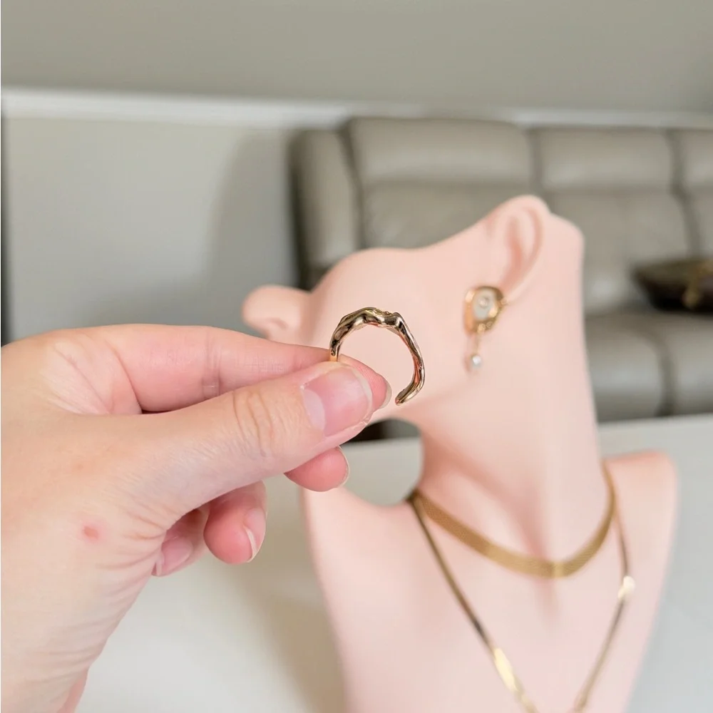 Gold Sculpted Statement Ring - Women Jewelry